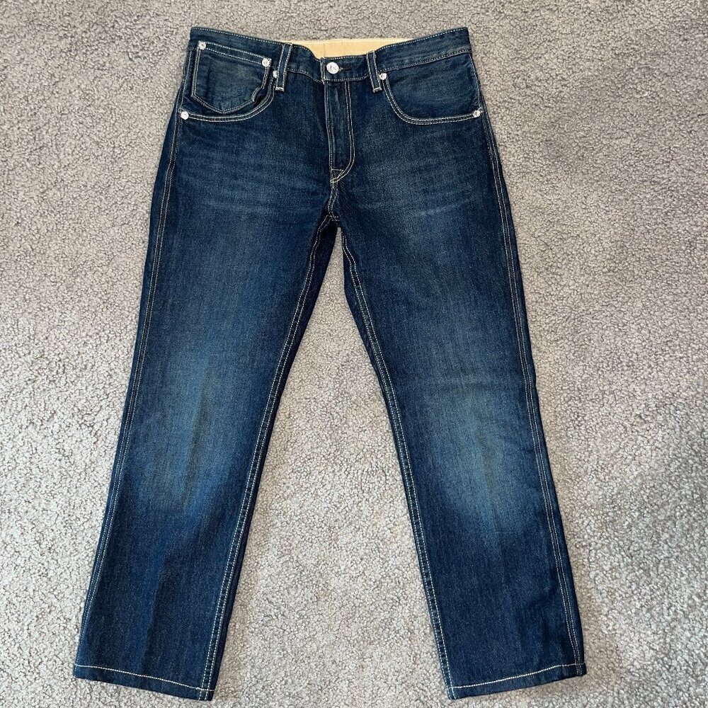 Levi's 511 Rare White Label Denim Jeans Men's Size 38 Altered Hem Silver Rivets